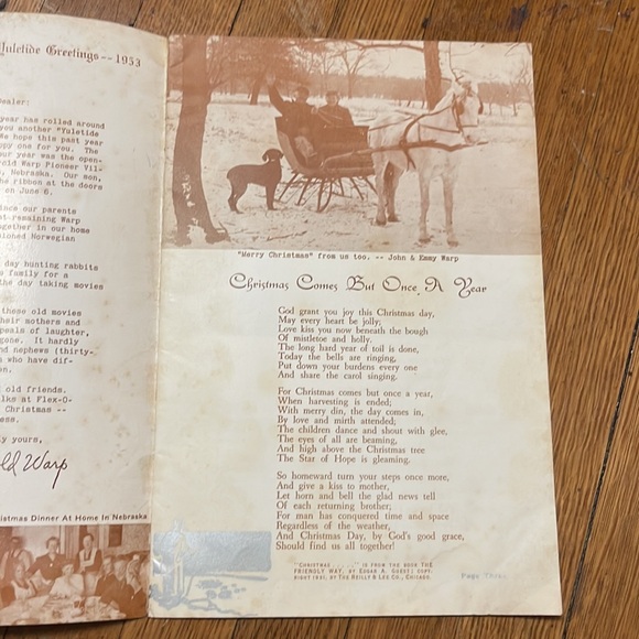 1953 Warp’s Yuletide Greetings Christmas songs and poems - Picture 4 of 16